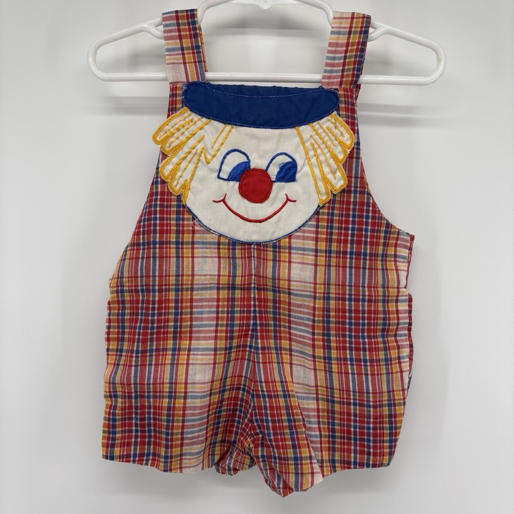 Vintage Tiny Tots Original Romper With Clown Appliqué 1950's